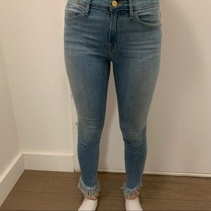 Frame fringe hem jeans